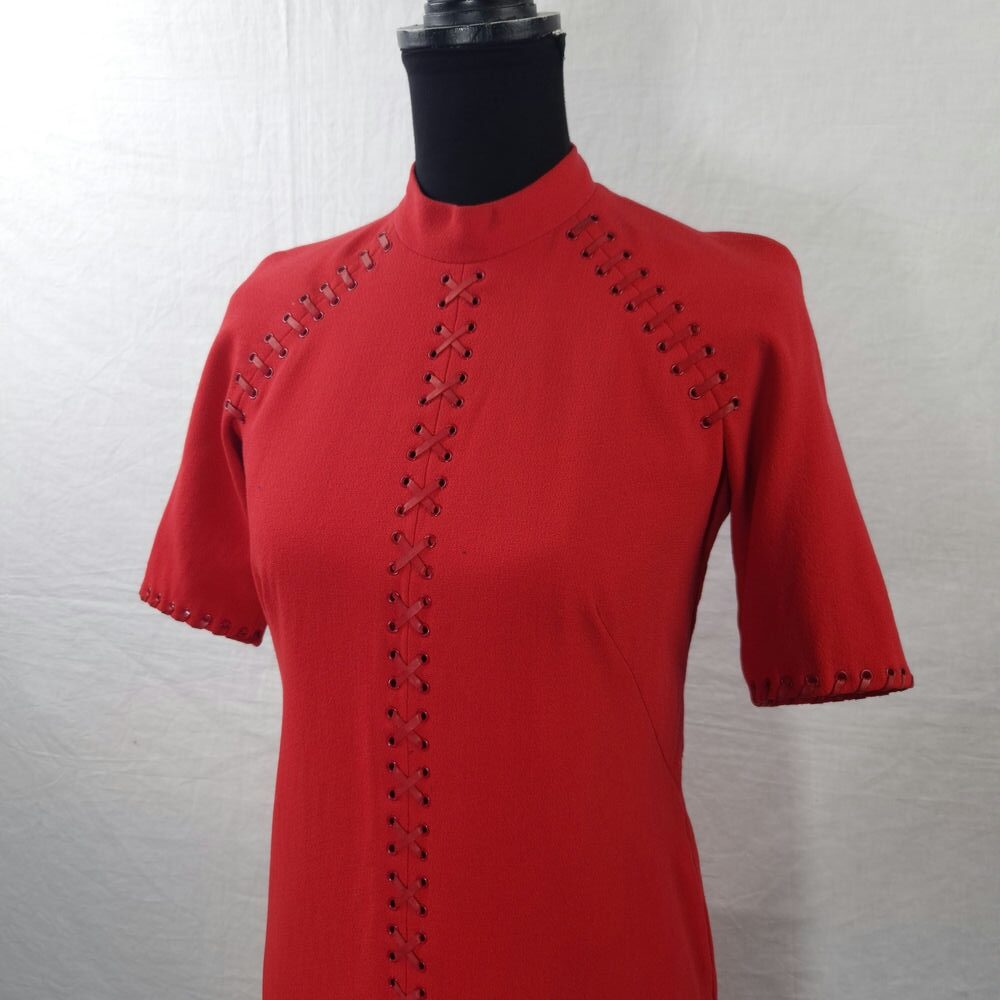 abito rosso vintage anni '70