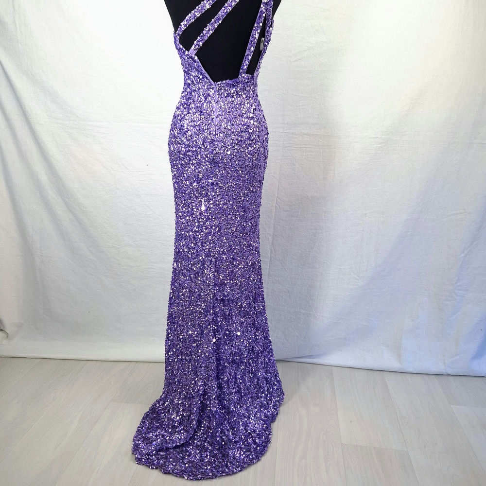 Vestito lilla con paillettes y2k