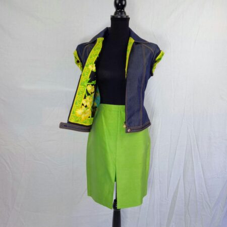Gianni Versace Couture completo gilet e gonna in seta