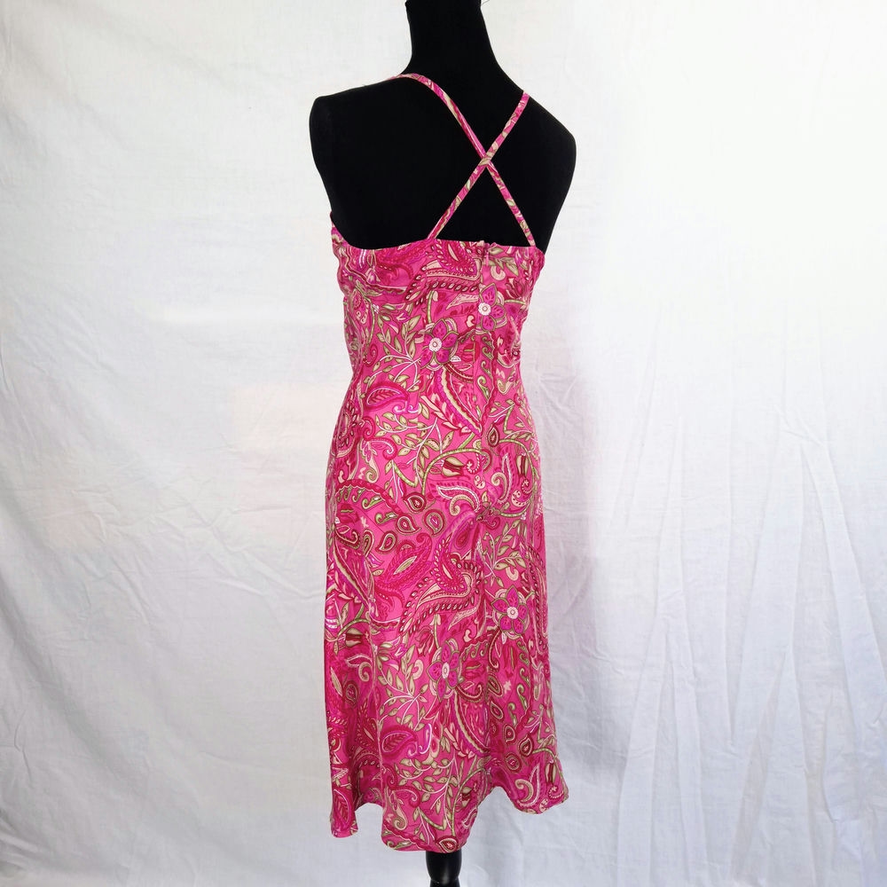 Blunauta abito rosa a fiori in seta