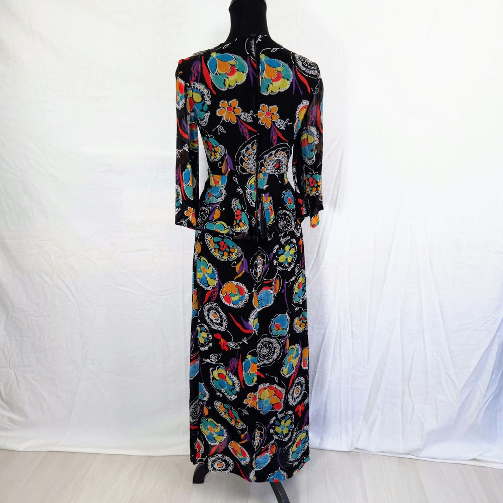 Maxi vestito in seta vintage 70s