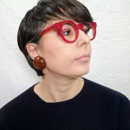 Orecchini grandi marroni a clip vintage 1960s