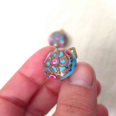 Orecchini in vetro di Murano vintage anni '70