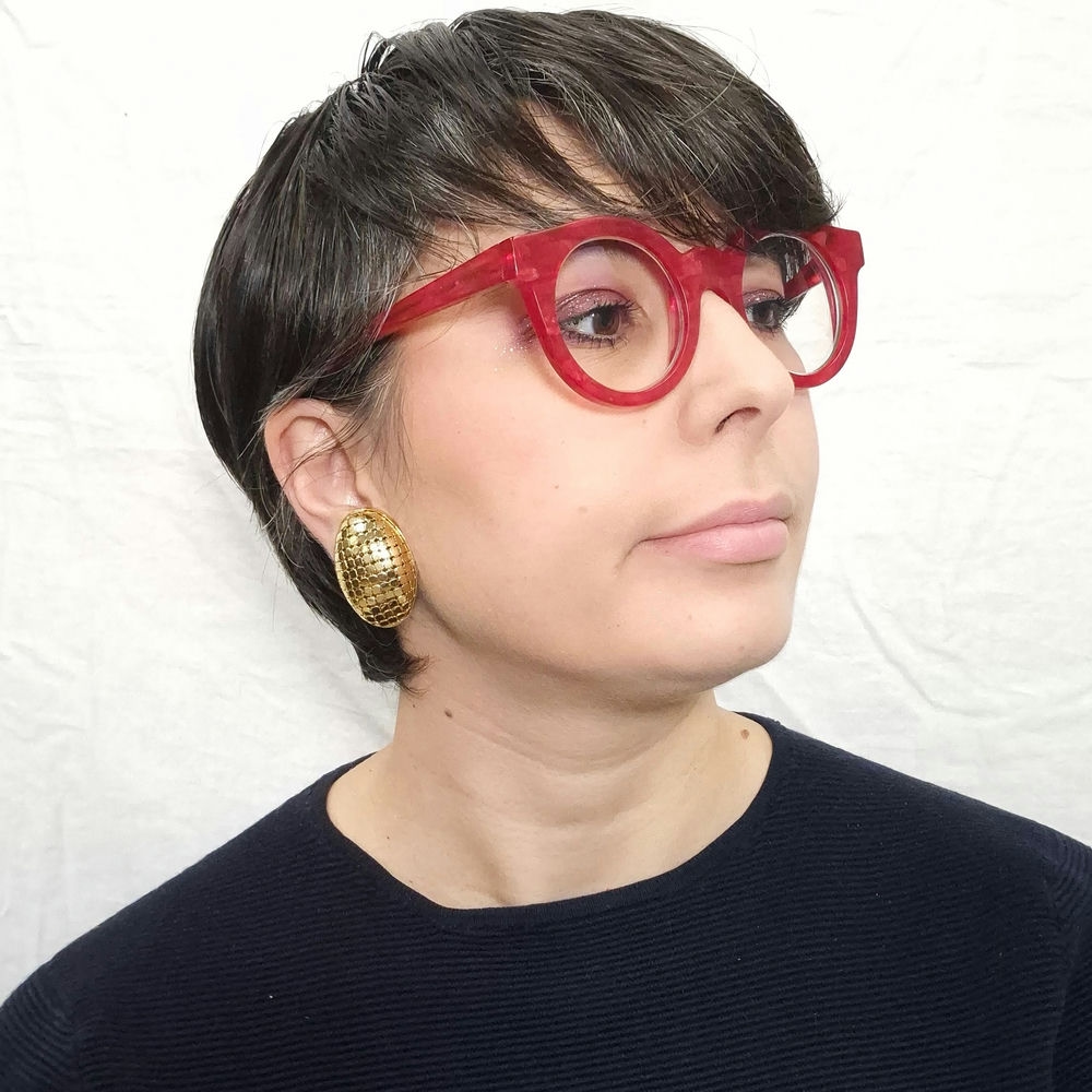 Orecchini ovali dorati vintage anni '70