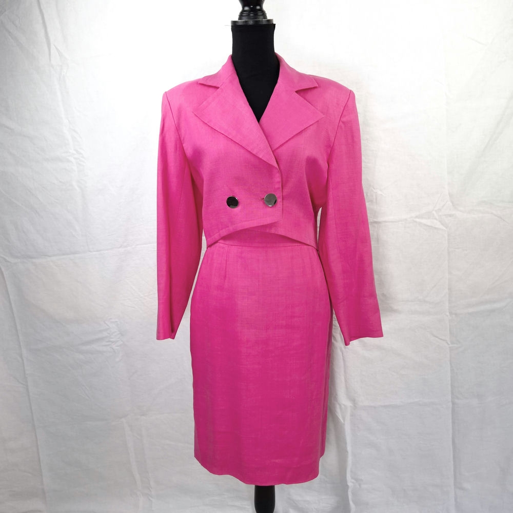 tailleur rosa lino