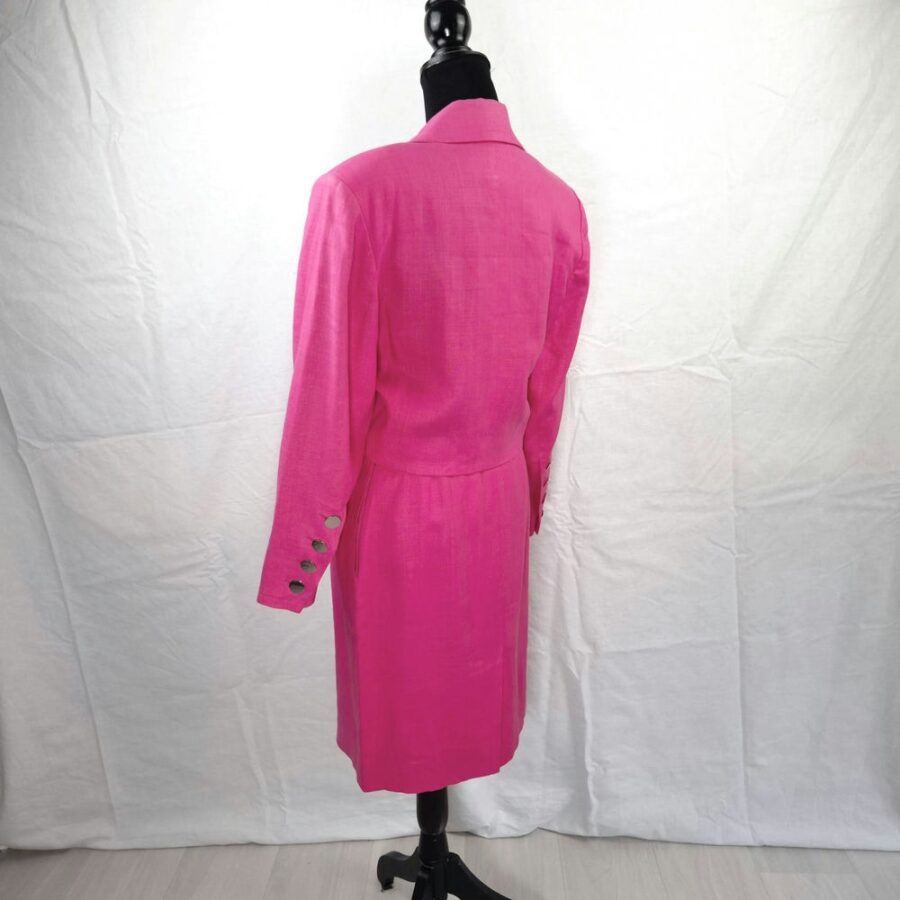 pink skirt suit