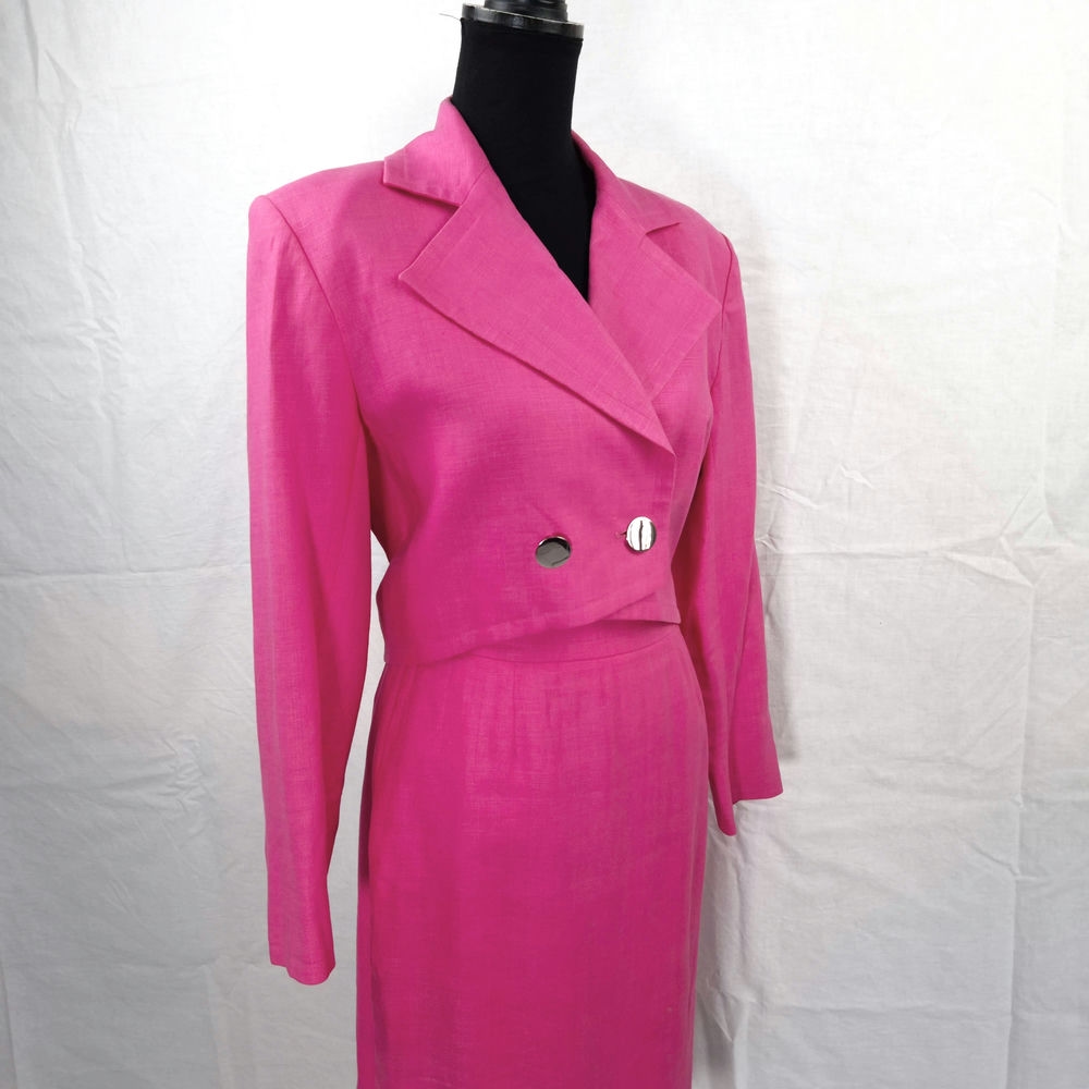Yves Saint Laurent tailleur rosa lino