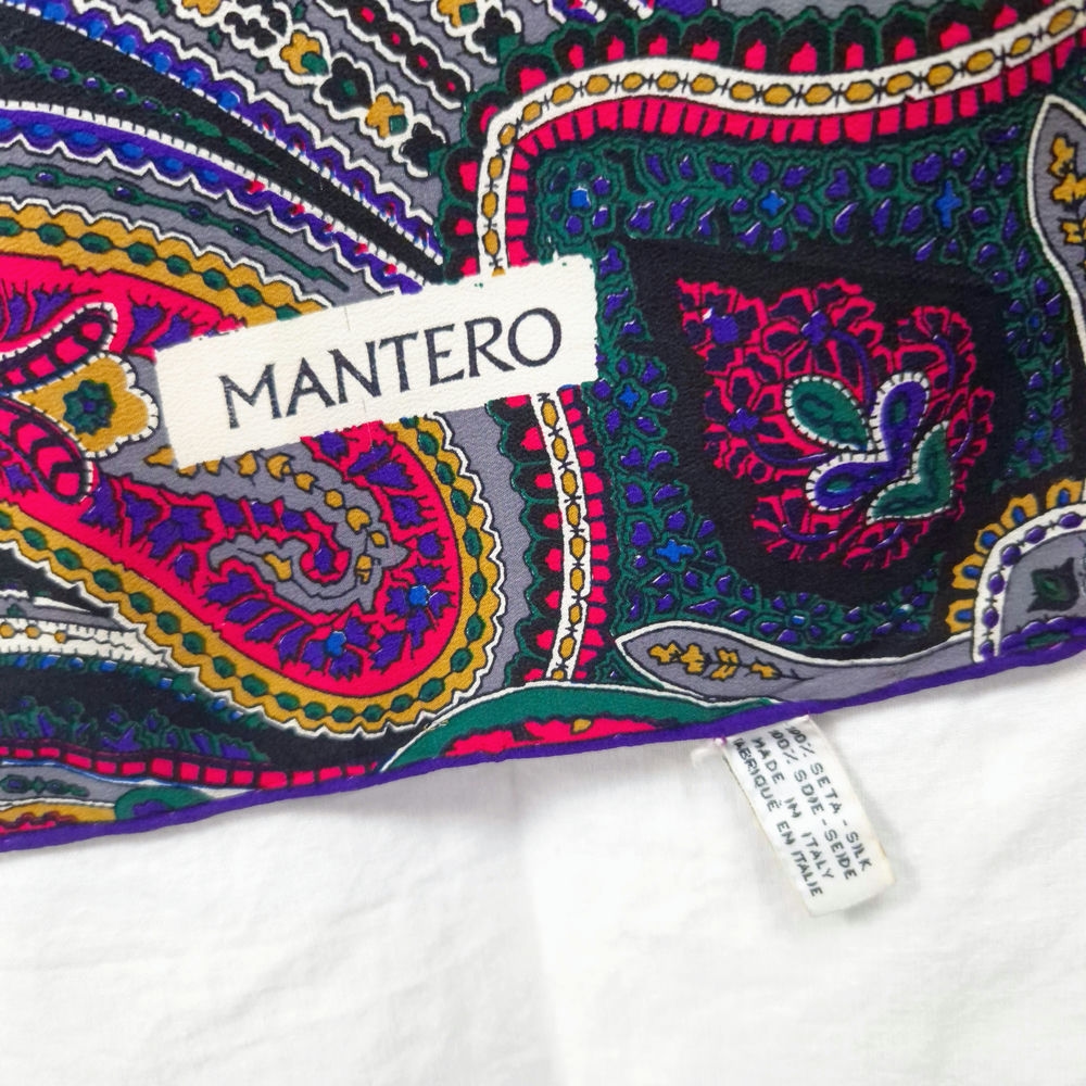 Mantero maxi foulard vintage in seta anni '90