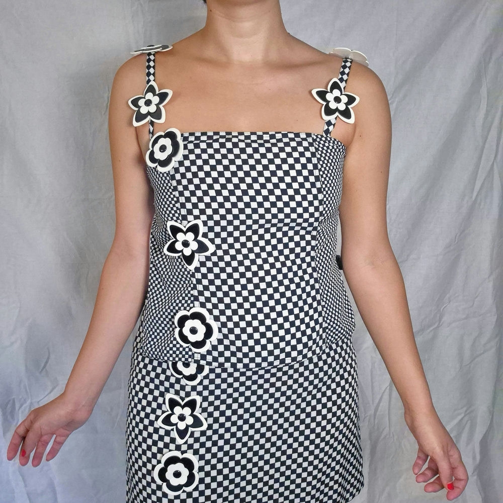 black and white summer suit