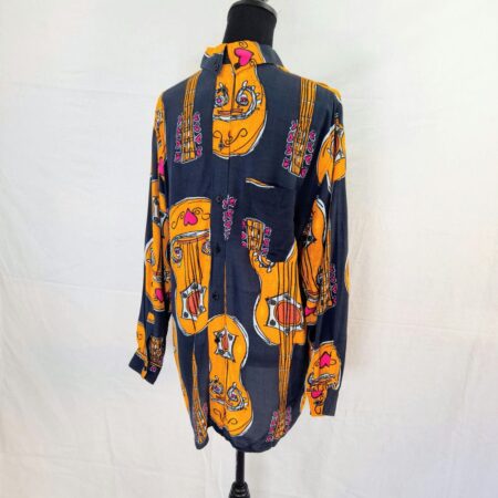 Moschino camicia con chitarre vintage 1980s