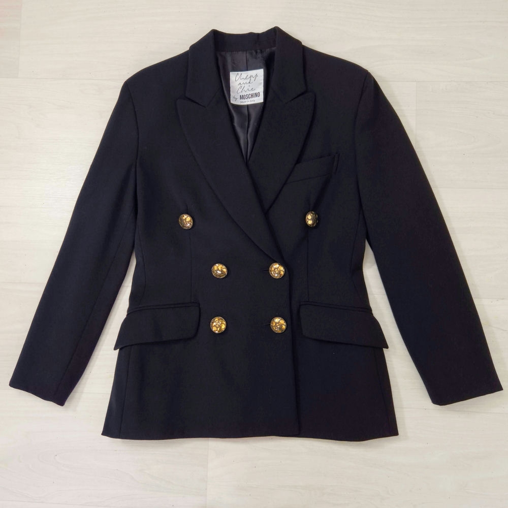 giacca nera doppiopetto