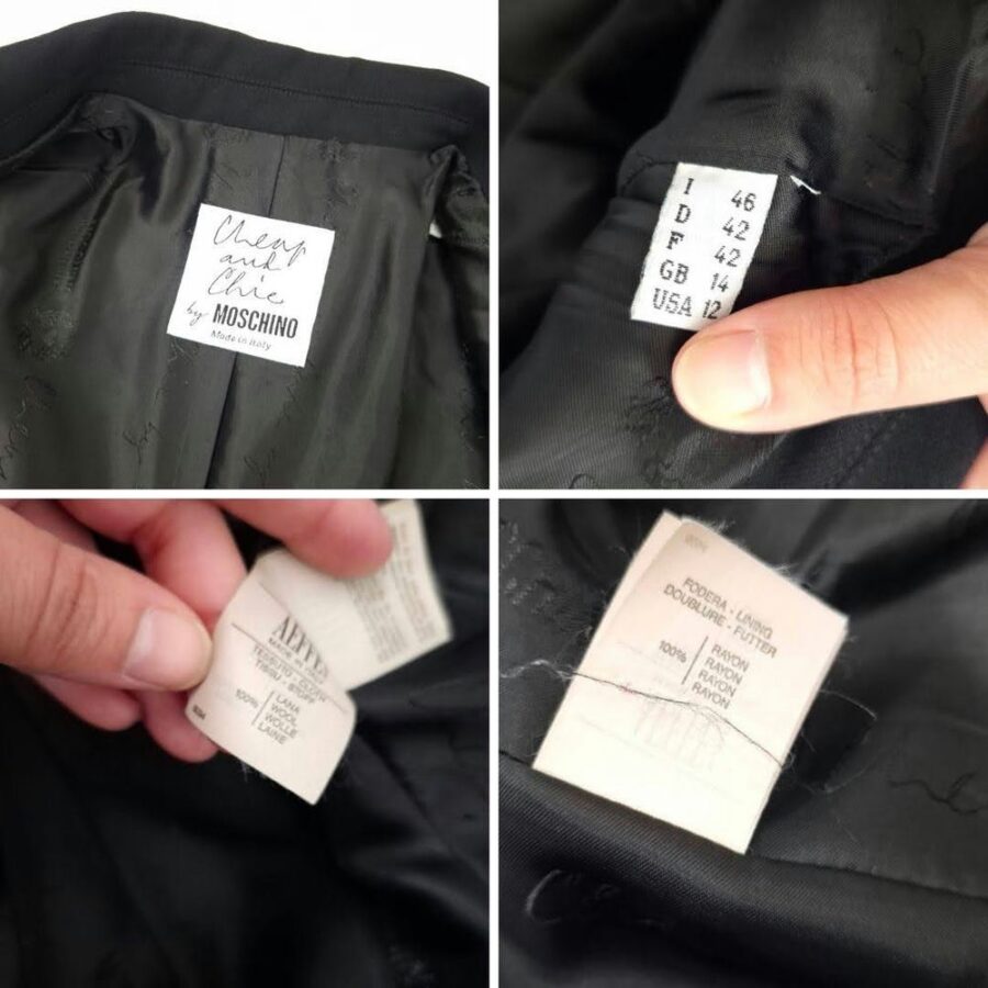 moschino cheap and chic giacca nera anni 90