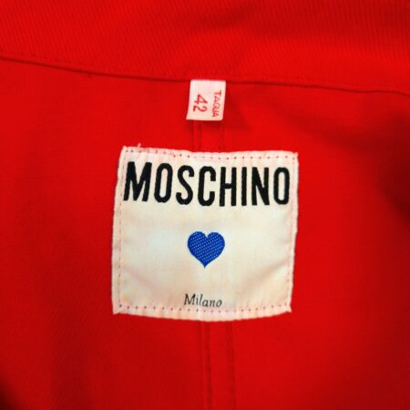 Moschino vintage 1980s giacca rossa in denim di cotone