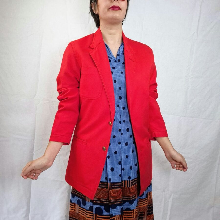 giacca rossa streetwear