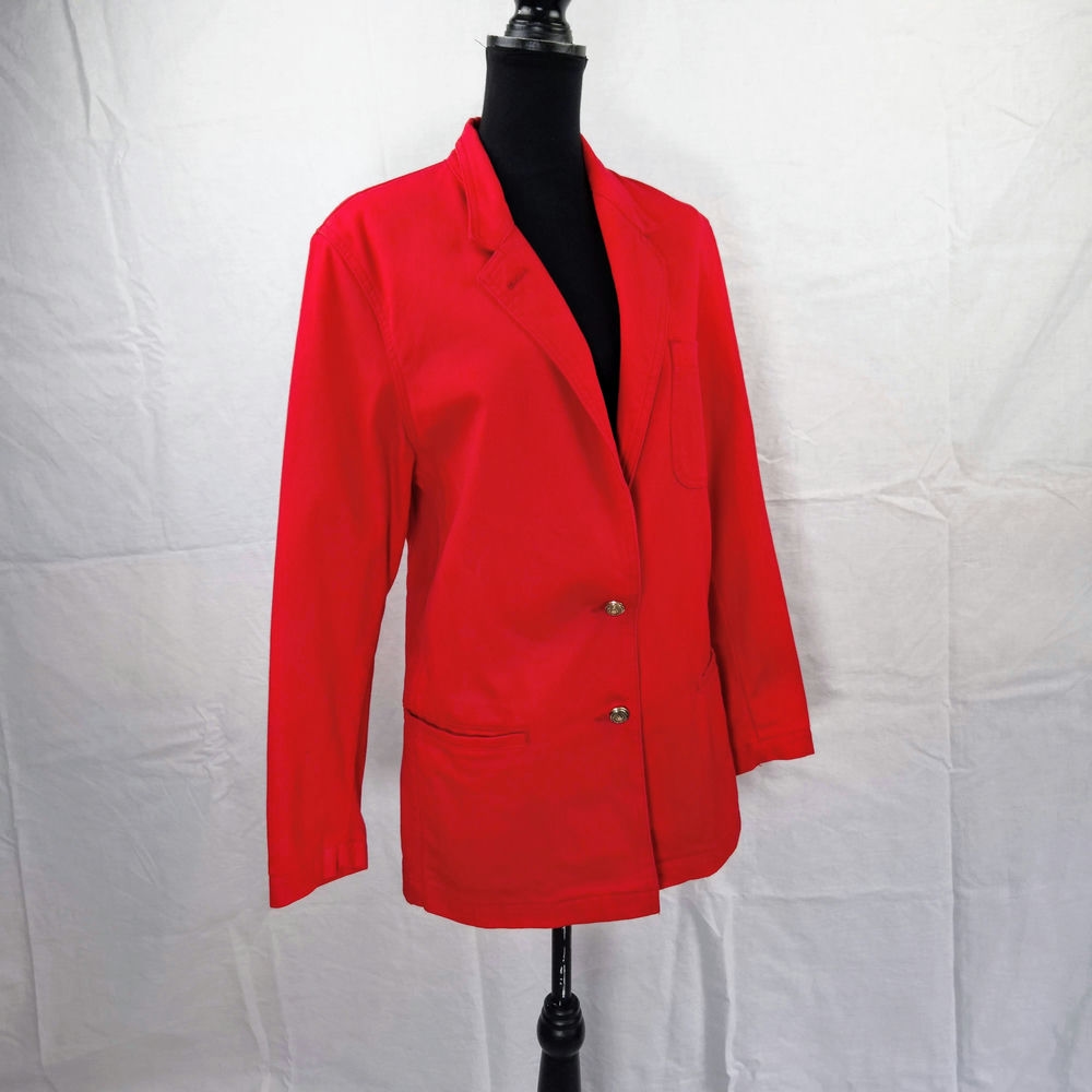 giacca rossa in denim di cotone