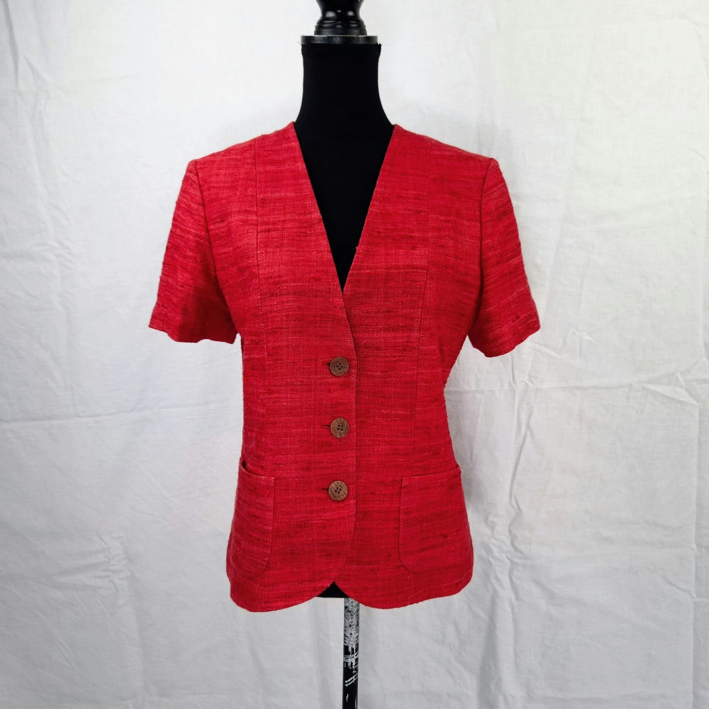 giacca rossa in lino