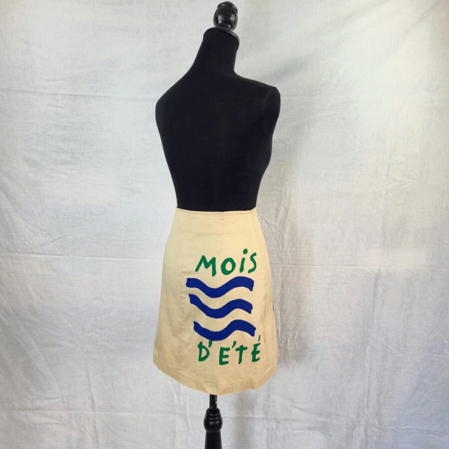 Gonna Castelbajac beige con cuore vintage 1990s