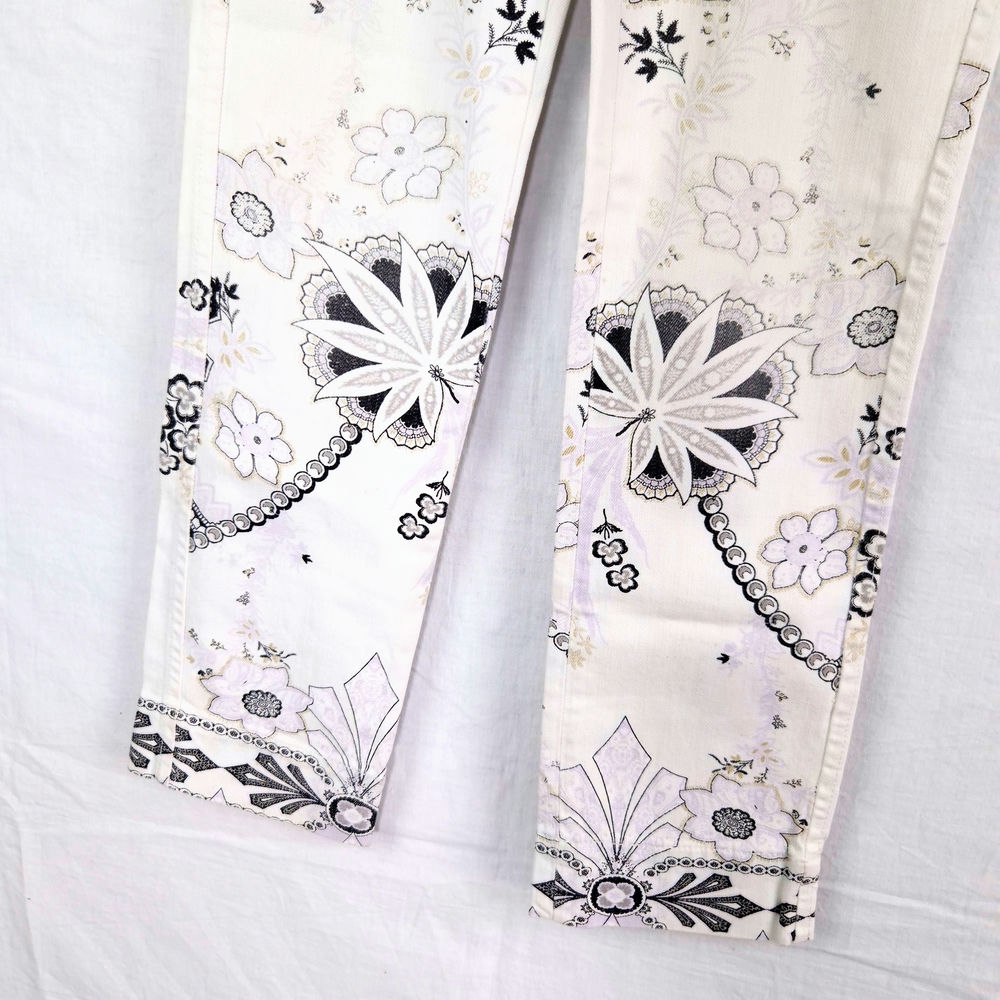jeans bianchi fiori