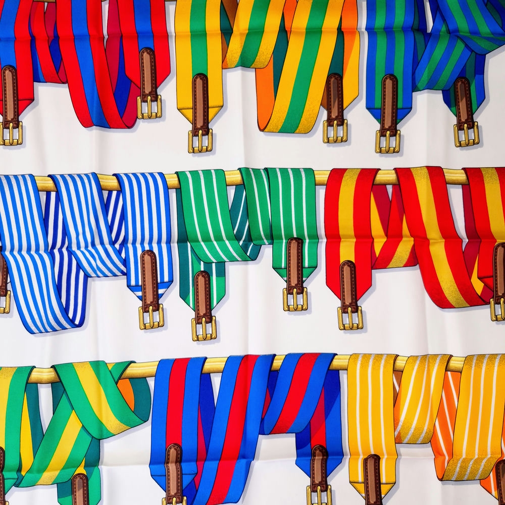 Hermès carré Les Sangle vintage 1990s - immagine 7