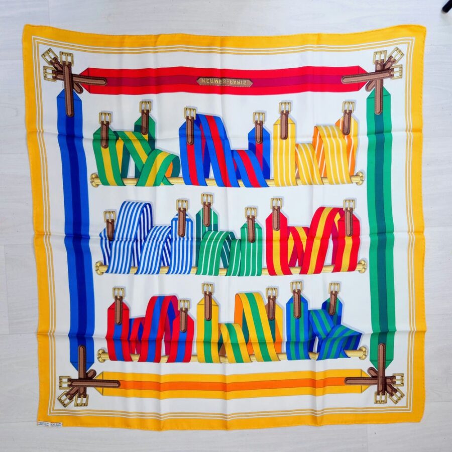 Hermès carré Les Sangle vintage 1990s - immagine 3