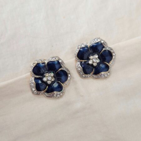 Orecchini fiori blu