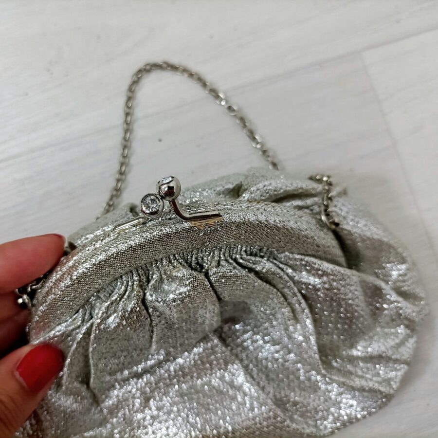 Clutch argento vintage anni '50