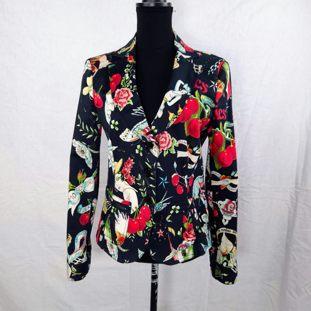 Giacca con stampa Moschino anni 2000