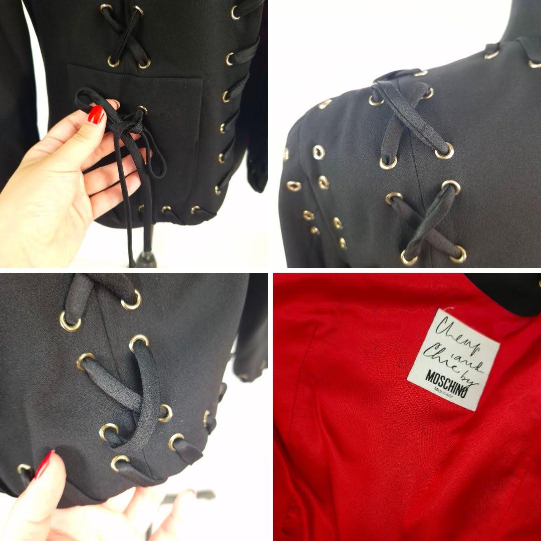 Moschino giubbotto vintage anni '90 con lacci - immagine 9