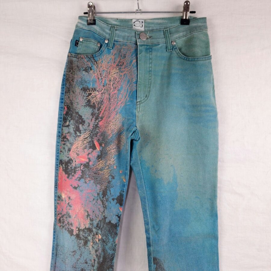 jeans with coral pattern