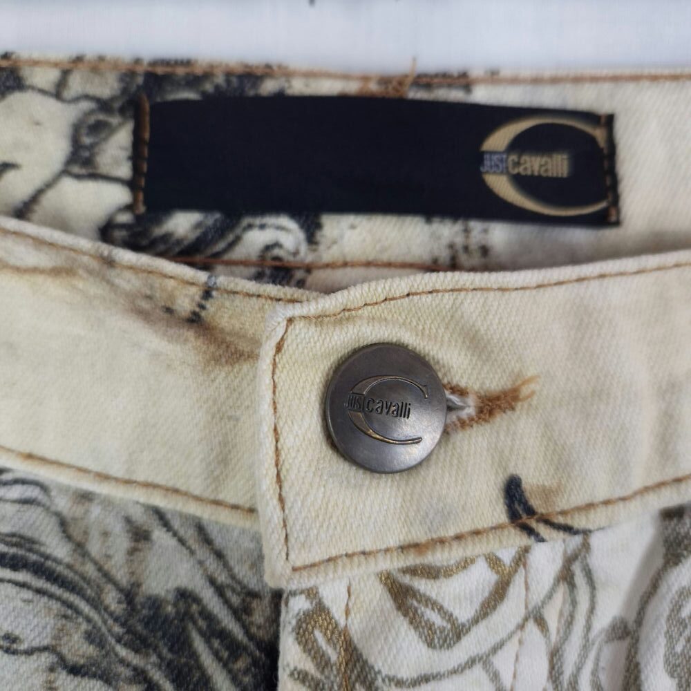 cavalli jeans tattoo print