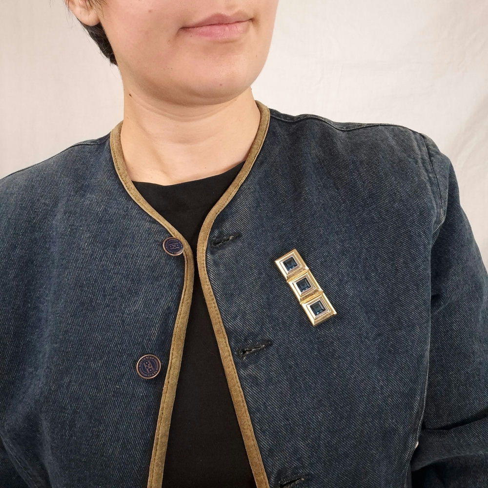 YSL spilla rettangolare vintage anni '80