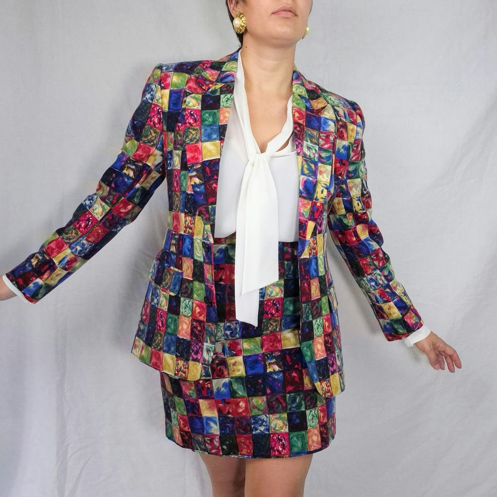 Kenzo tailleur anni '90 fantasia astratta