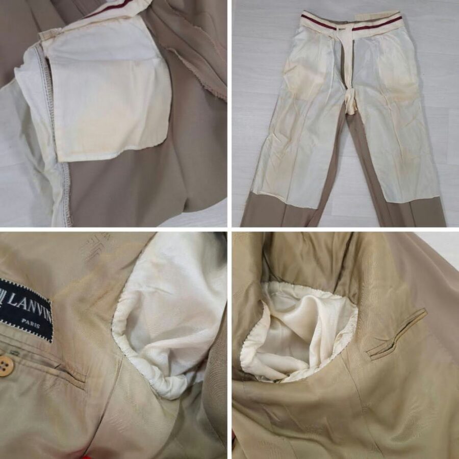 vintage beige pants suit