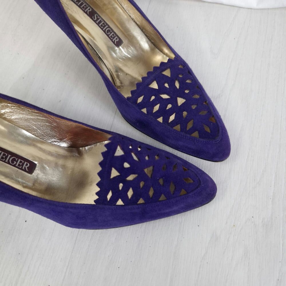 scarpe viola con tacco