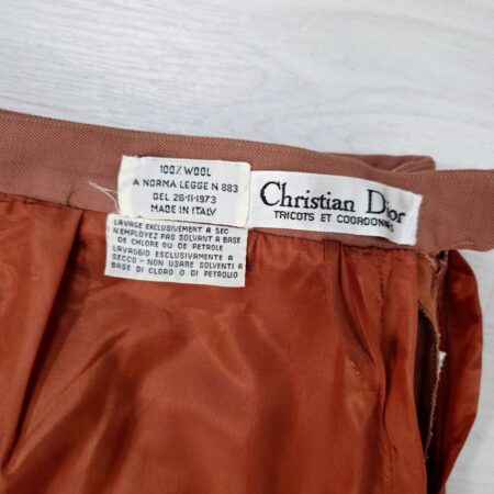 Christian Dior tricots et coordonnées gonna midi marrone