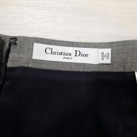 Christian Dior gonna grigia in lana e seta