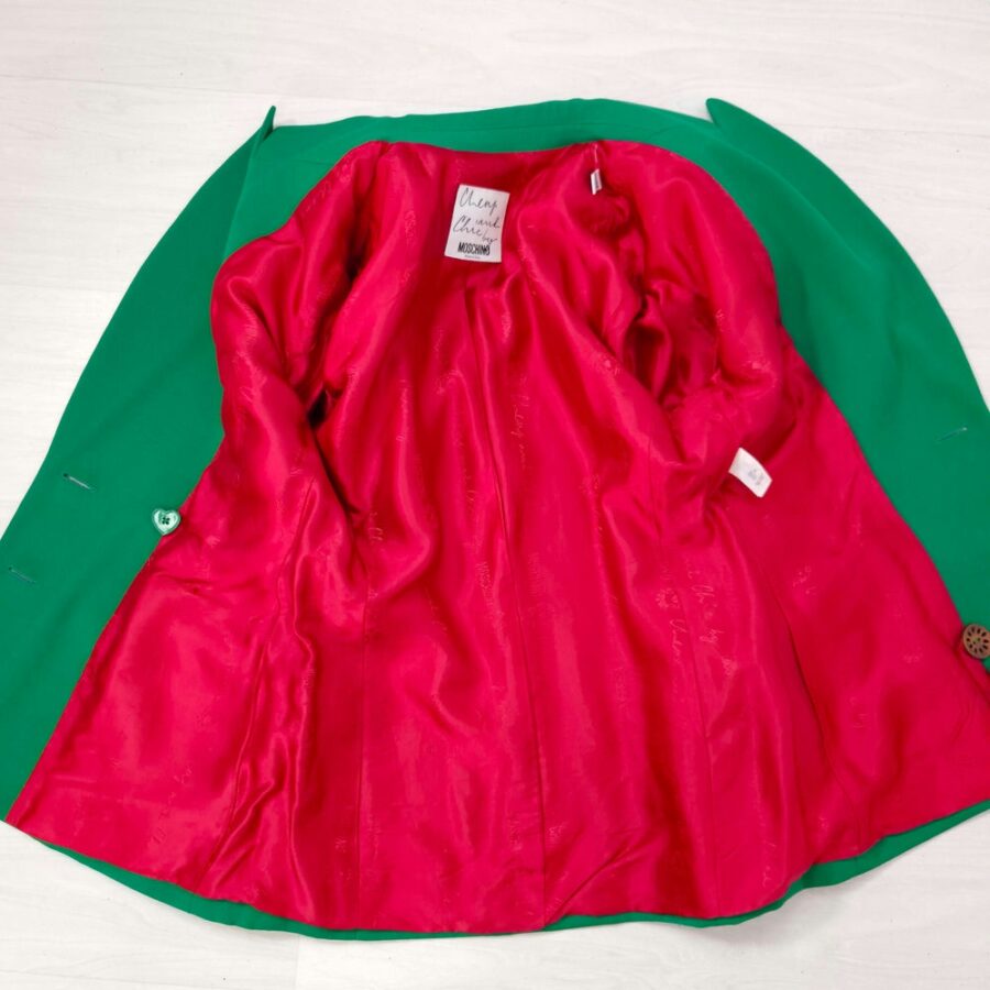 Moschino anni '90 giacca verde in lana - immagine 9