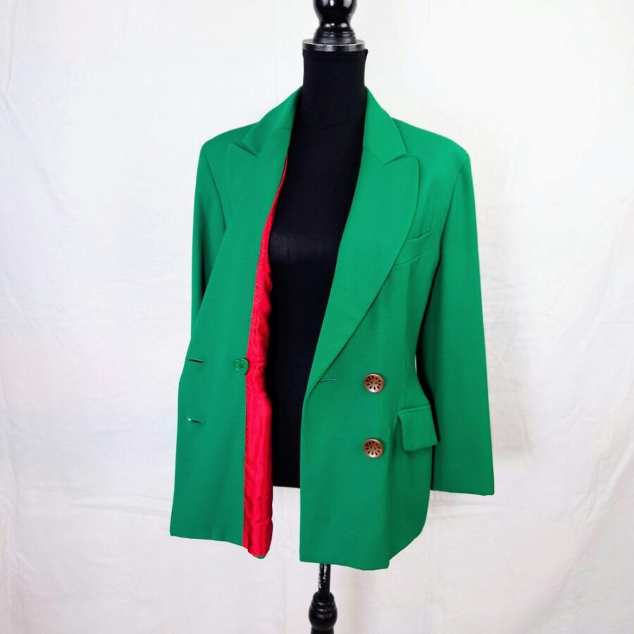 Moschino anni '90 giacca verde in lana - immagine 6