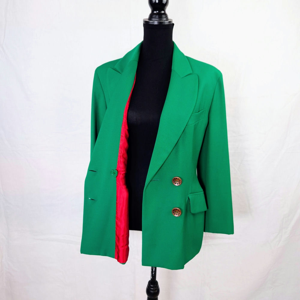 Moschino anni '90 giacca verde in lana - immagine 6
