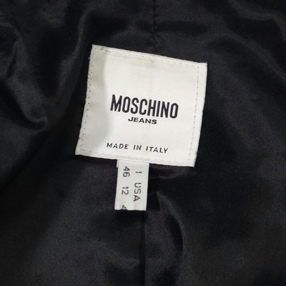 Moschino giacca nera con tasche a forma di borsellino