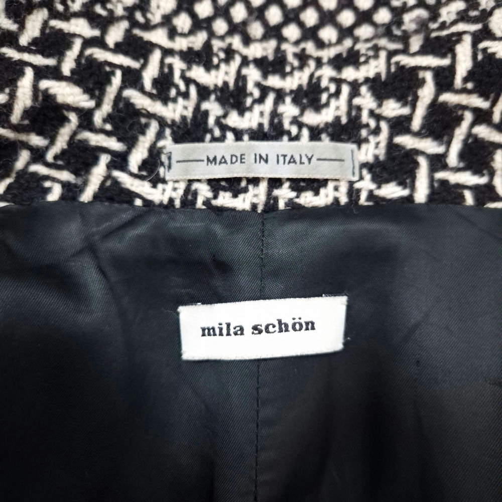 Mila Schon cappotto in lana bianco e nero - immagine 3