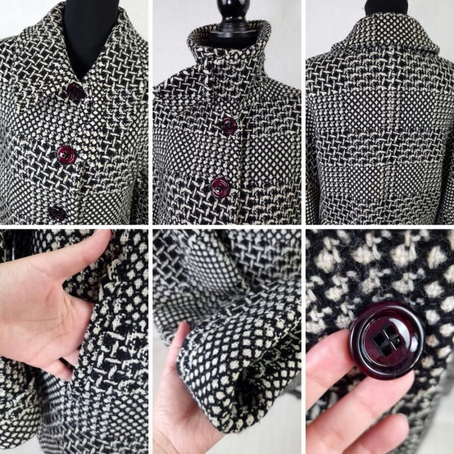 Mila Schon cappotto in lana bianco e nero - immagine 8