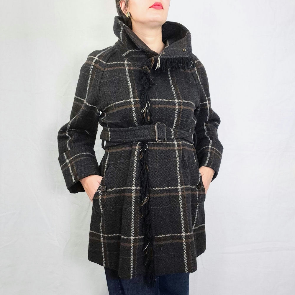 Max Mara cappotto marrone a quadri tartan