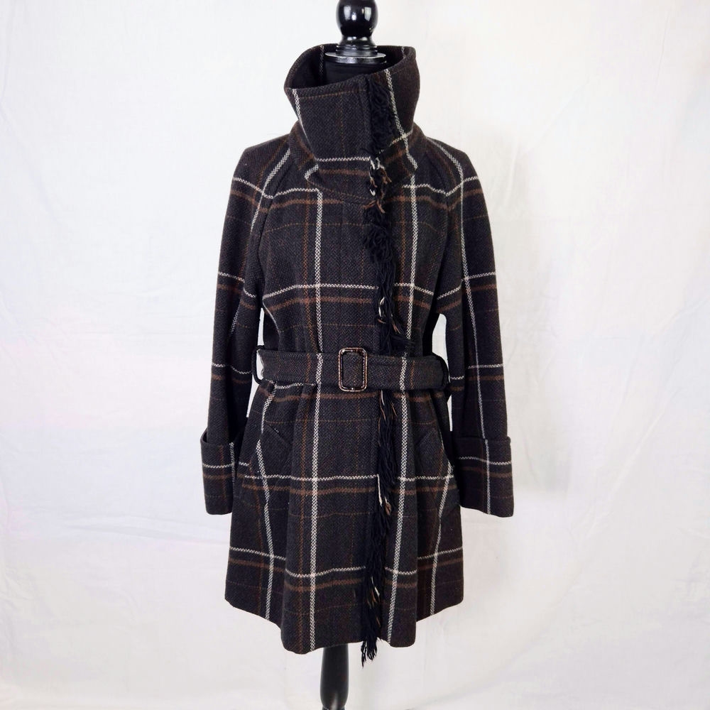 cappotto marrone a quadri