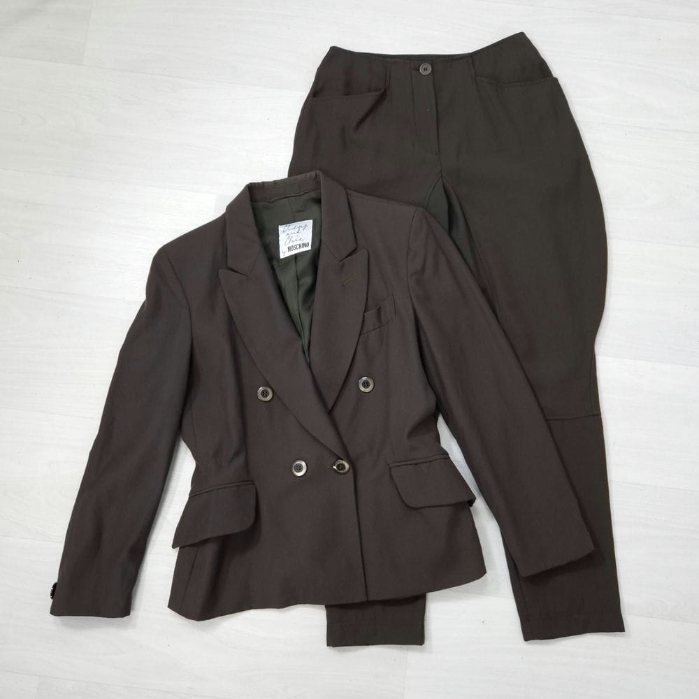 Moschino Cheap and Chic tailleur pantalone color verde militare - immagine 2