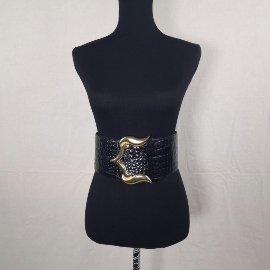Genny cintura nera alta vintage 1980s - immagine 4