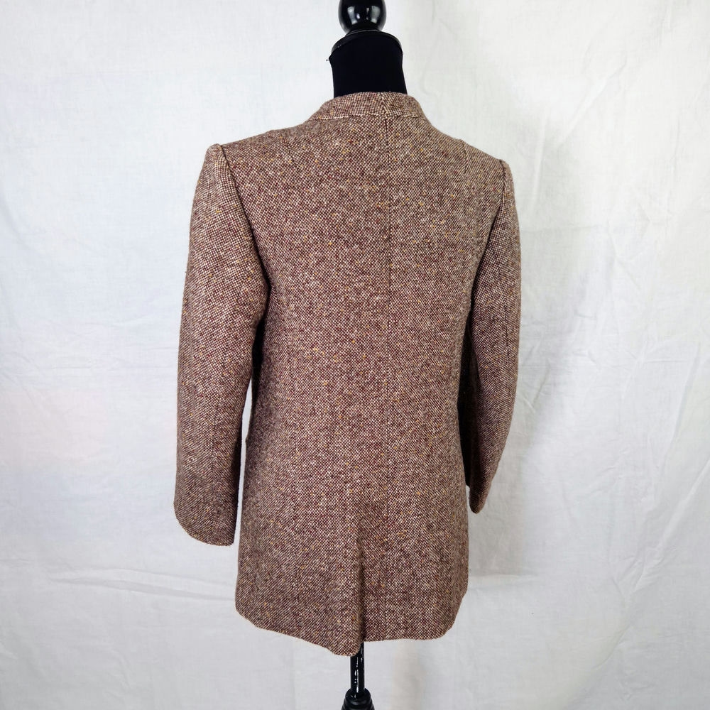 Giacca marrone con alamari in lana vintage 1990s