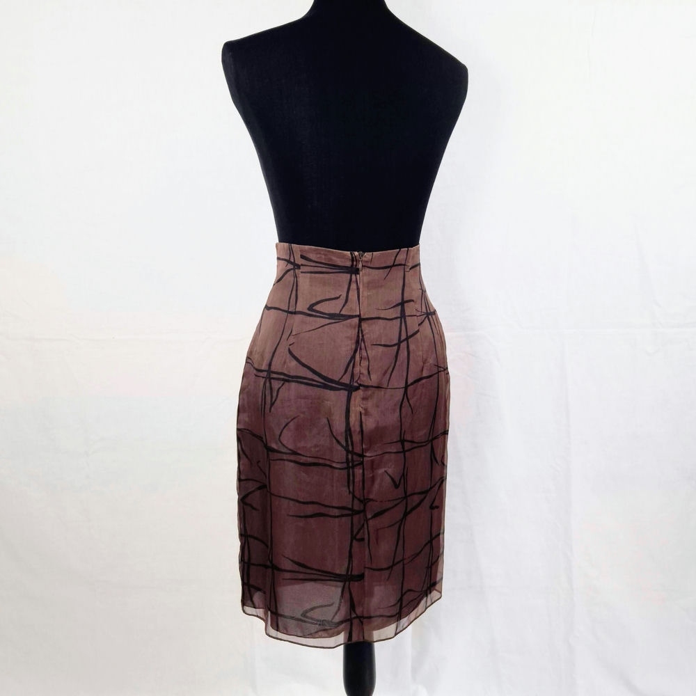 Mani gonna in seta marrone 1990s