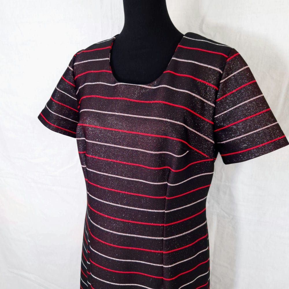 Maxi vestito a righe vintage anni 70 - immagine 7