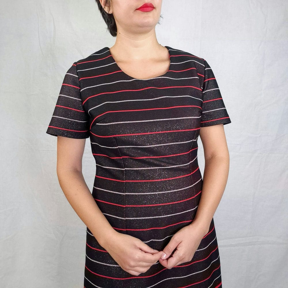 Maxi vestito a righe vintage anni 70 - immagine 2